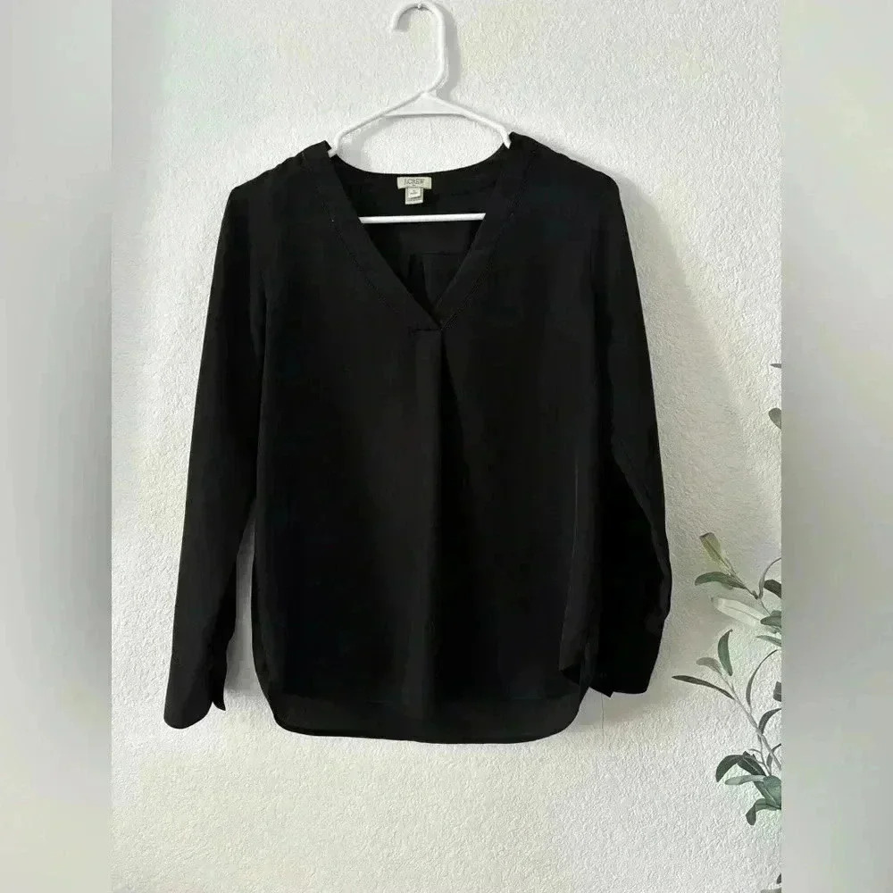 J Crew V Neck Long Sleeve Blouse